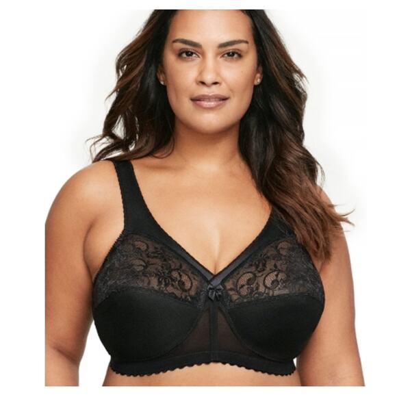 Glamorise Plus Size MagicLift Original Support Bra no wire 1000 black 38J new - Picture 1 of 5